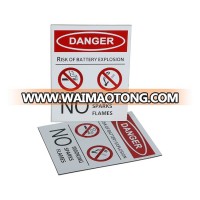 Outdoor Printing Logo Custom Warning Metal Aluminum Plate Sign For Construction