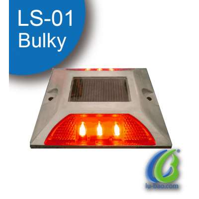 LS-01 Aluminum Solar Road STUD Path Deck Dock Warning Light with 6LED Driveway LAMP / Solar Road Studs